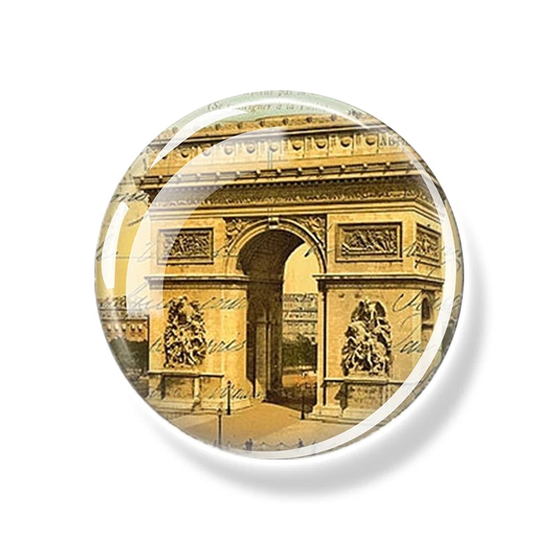 France Paris Buildings Fridge Magnet Eiffel Tower Triumphal Arch Travel Souvenirs Glass Refrigerator Magnets Stickers Home Decor