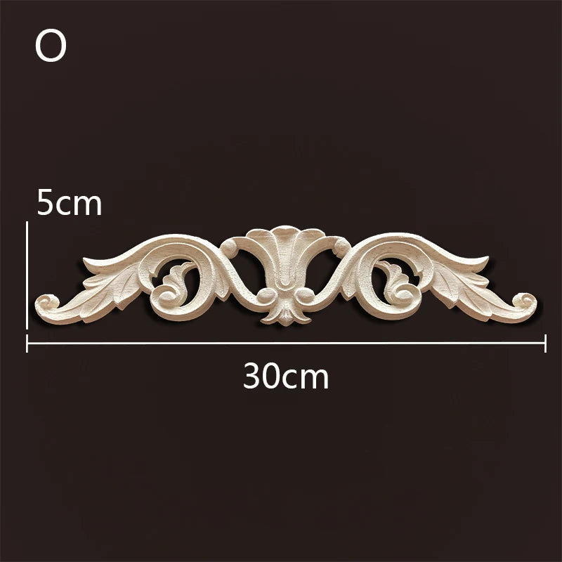 Decorative Wood Appliques Woodcarving Antique Onlays Mouldings Background Wall Decoration for Living Room Furniture Accessories