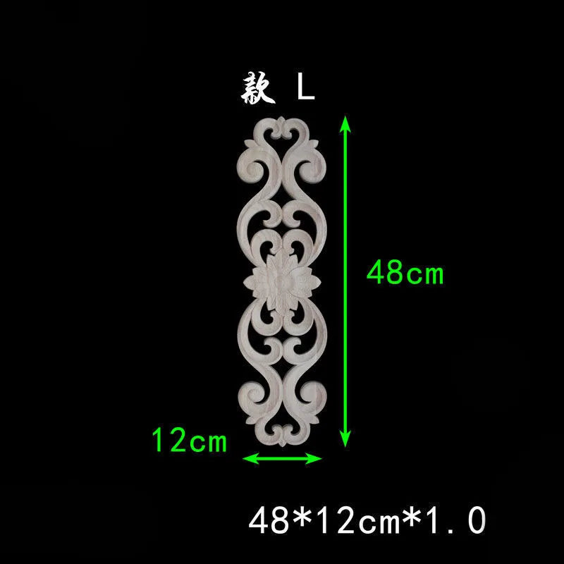 Wood carved appliques corners onlay decals for furniture flower decor Room decorations accessories Unpainted wood decal corner