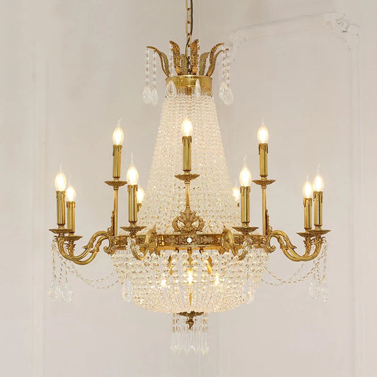 French Foyer Hanging Luxury Crystal Chandelier.