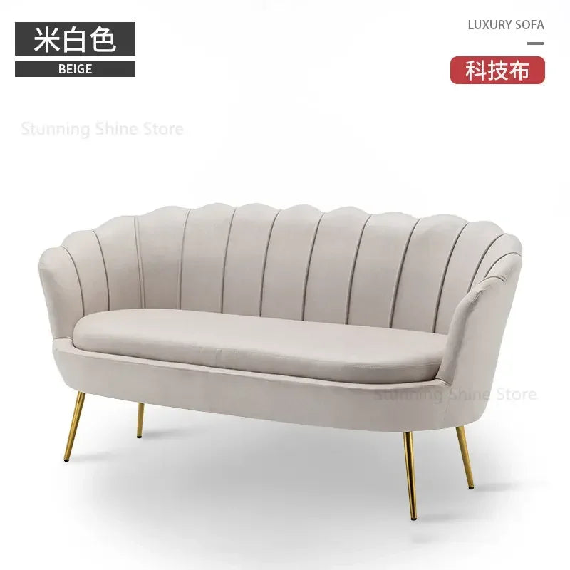 European Leisure Velvet Living Room Sofas Designer Balcony Lazy Single Sofa Double Sofa Bedroom Armchair Living Room Furniture