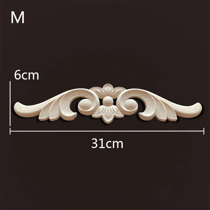 Decorative Wood Appliques Woodcarving Antique Onlays Mouldings Background Wall Decoration for Living Room Furniture Accessories