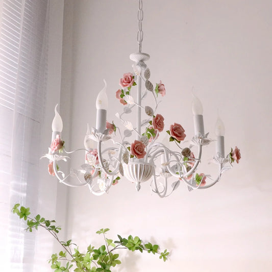 Tole Chandelier, Creative Lighting European LED Candle Shabby Chic Bedroom/Living