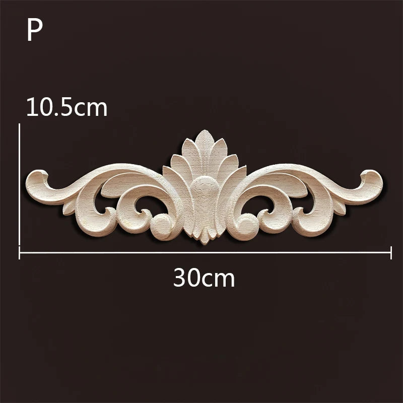 Decorative Wood Appliques Woodcarving Antique Onlays Mouldings Background Wall Decoration for Living Room Furniture Accessories