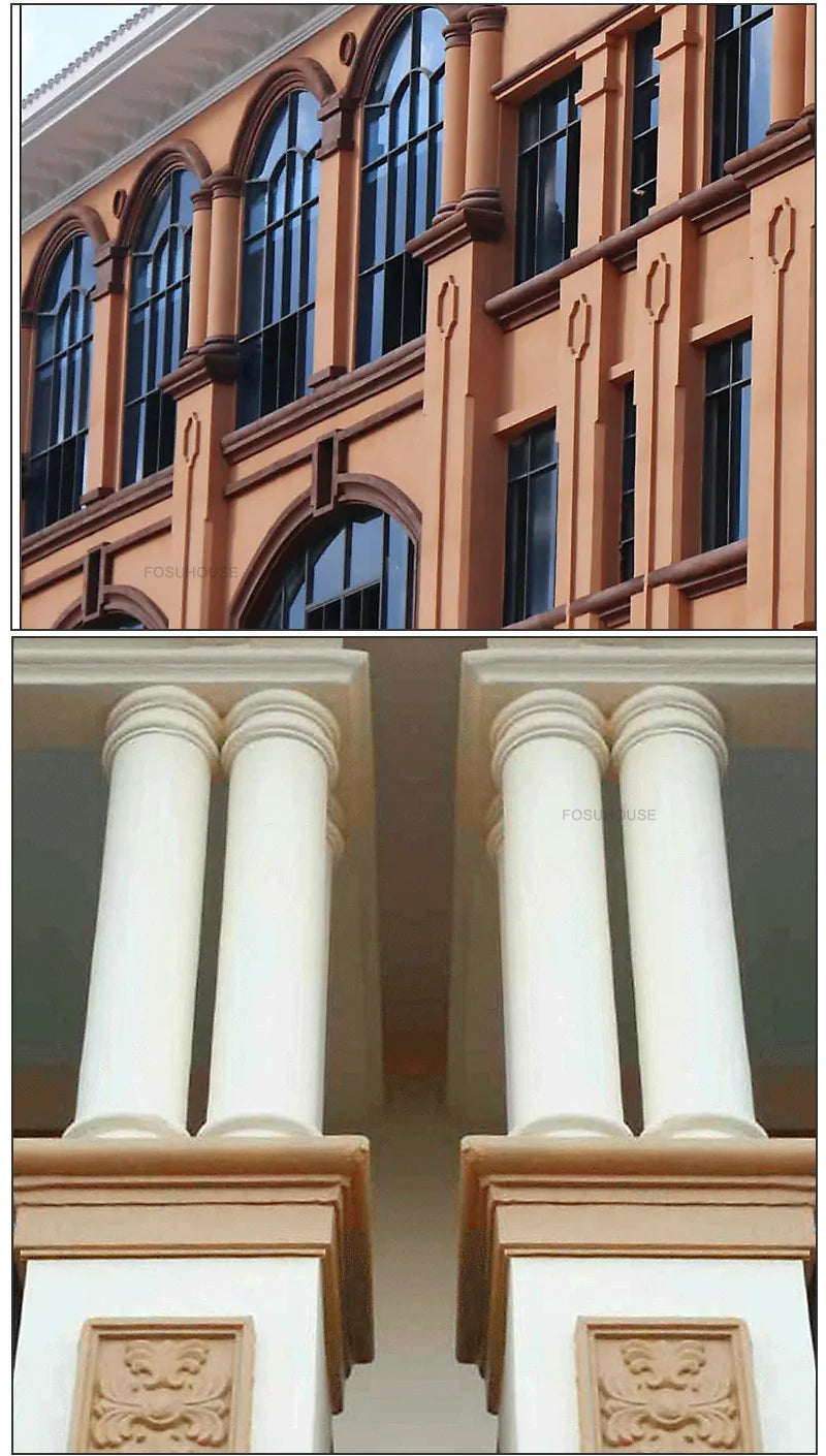 European Column Square Pier Column Head and Foot Mold for European Style Villa Gate Cast-in-place Cement Column Molds