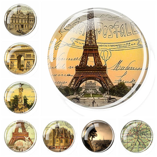 France Paris Buildings Fridge Magnet Eiffel Tower Triumphal Arch Travel Souvenirs Glass Refrigerator Magnets Stickers Home Decor