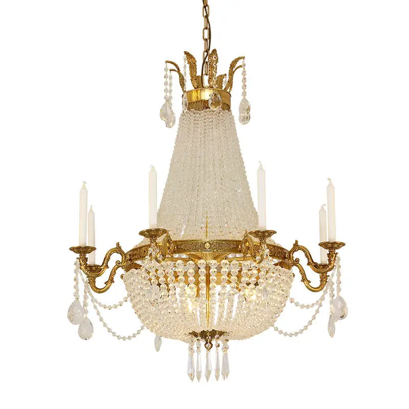 French Foyer Hanging Luxury Crystal Chandelier.