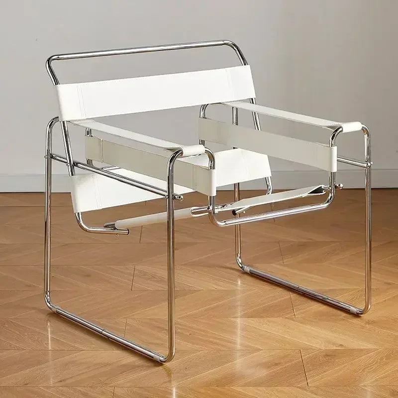 Vassili Leisure  Chair Single Chair.Industrial Style Bauhaus Saddle Leather Simple Network.