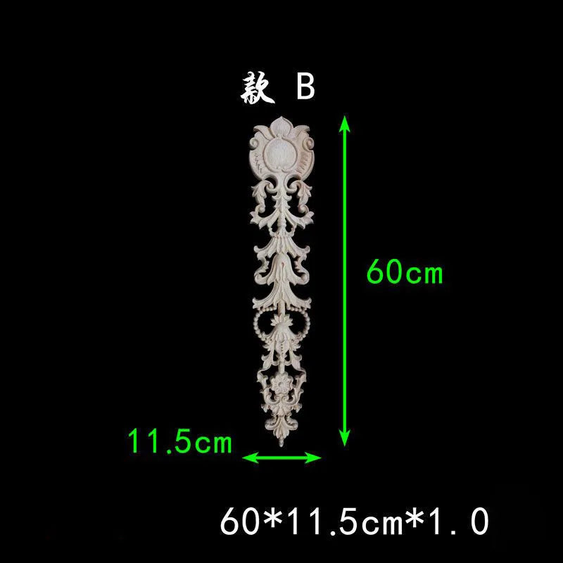 Wood carved appliques corners onlay decals for furniture flower decor Room decorations accessories Unpainted wood decal corner