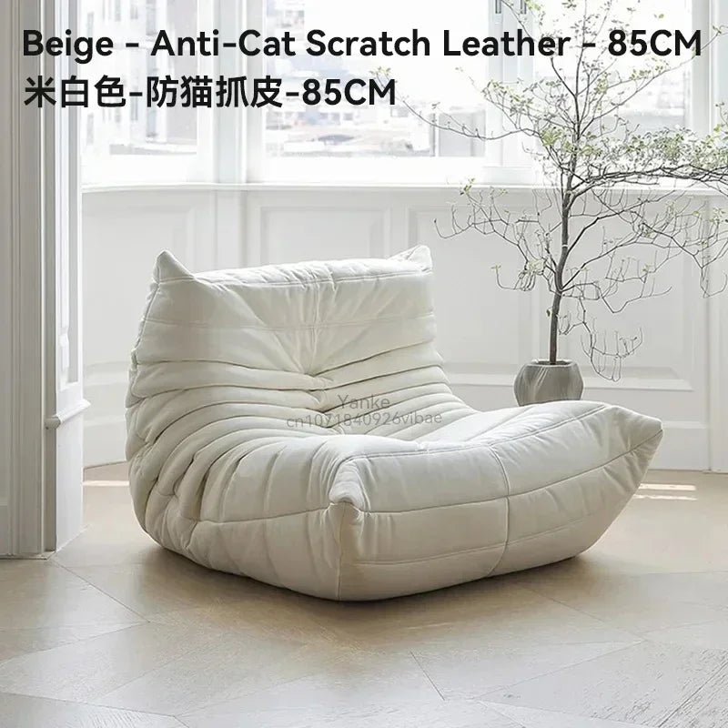 Nordic Cat Scratch Leather Sofa Stylish Lazy Chair Caterpillar Design Lovely Single Person Sofa Chair Living Room Suede