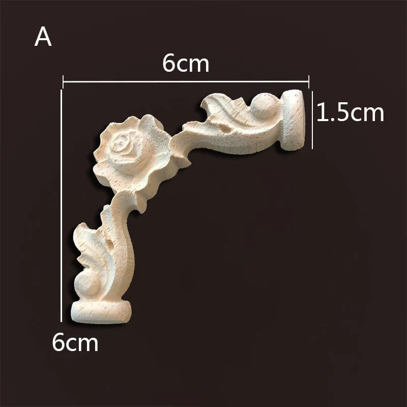 Wood carving onlays rose appliques Decals for wood furniture Antique home decor Wood furniture decoration Wood flower crafting