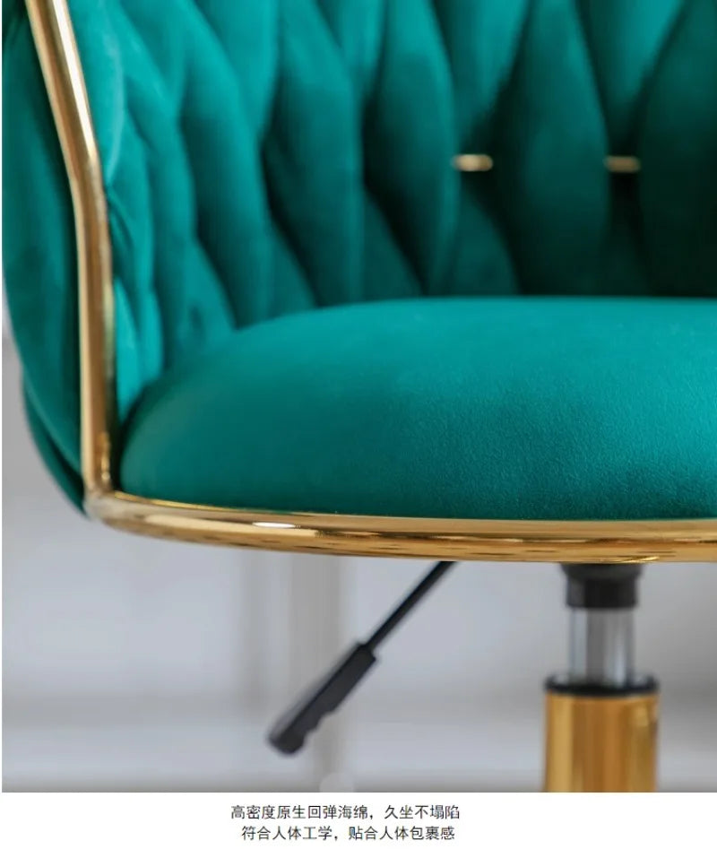 Italian Style Ladies Creative Bedroom Makeup Dressing Chair. Living Room Chair with Casters, Swivel, Backrest.