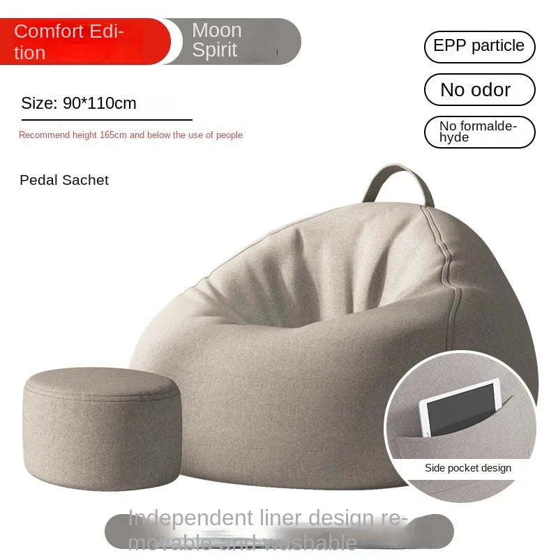 Lazy Sofa Bean Bag Sleepable Small Bedroom Living Room Balcony Tatami Backrest Cushion Single Sofa Chair Living Room Sofas 2024