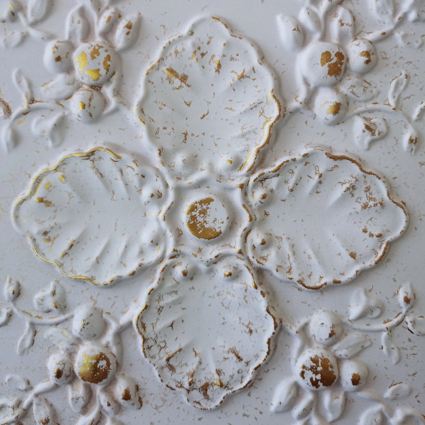 Ceiling Tiles Cafe Pub Restaurant Ceiling Panels Crackled White/Gold 10pcs
