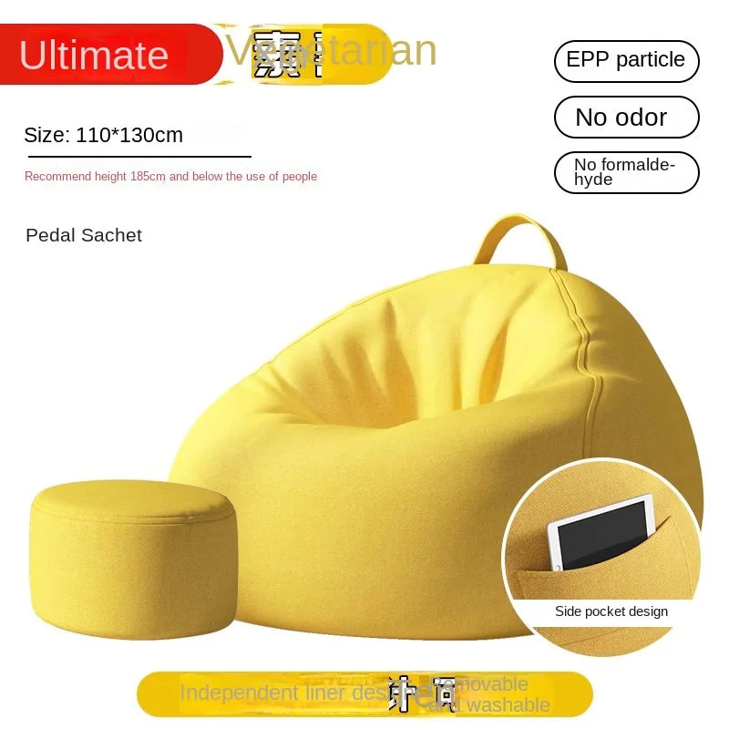 Lazy Sofa Bean Bag Sleepable Small Bedroom Living Room Balcony Tatami Backrest Cushion Single Sofa Chair Living Room Sofas 2024