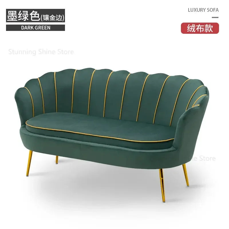 European Leisure Velvet Living Room Sofas Designer Balcony Lazy Single Sofa Double Sofa Bedroom Armchair Living Room Furniture