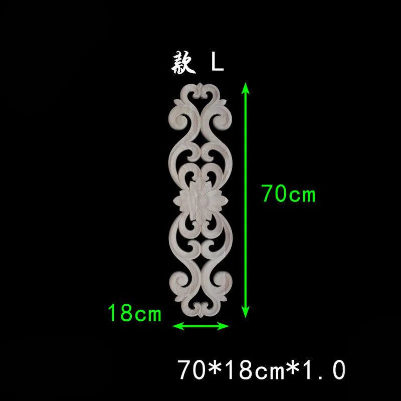Wood carved appliques corners onlay decals for furniture flower decor Room decorations accessories Unpainted wood decal corner