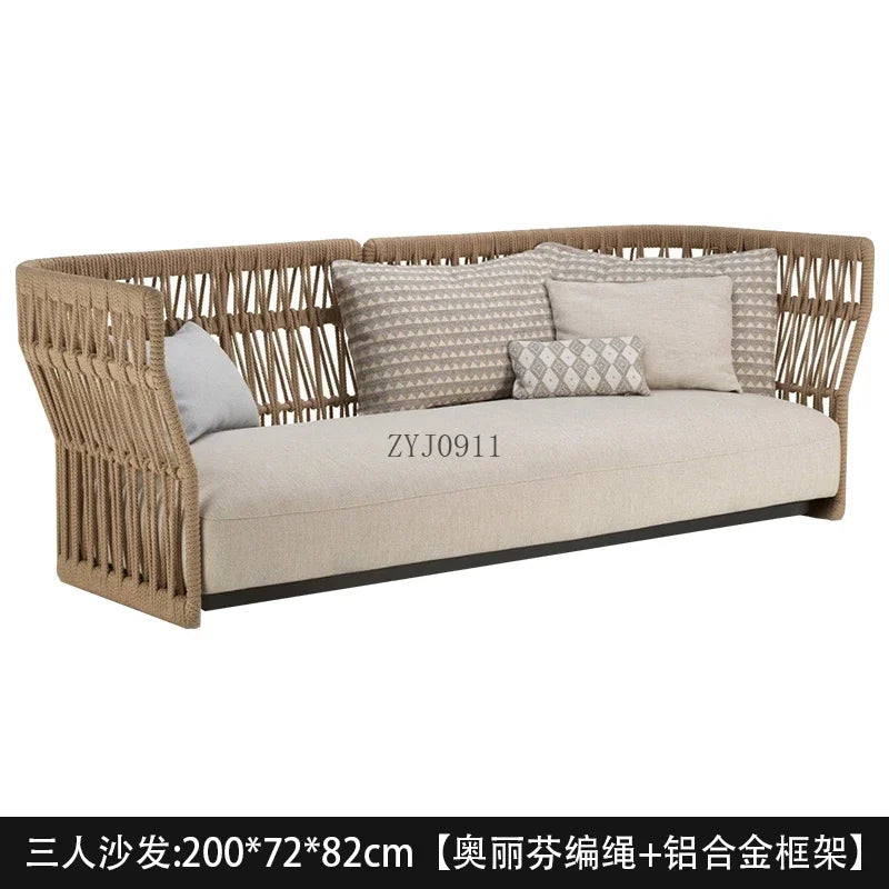 Outdoor Rattan Furniture Villa- Sun Room, Courtyard Garden Sofa Table and Chair Combination