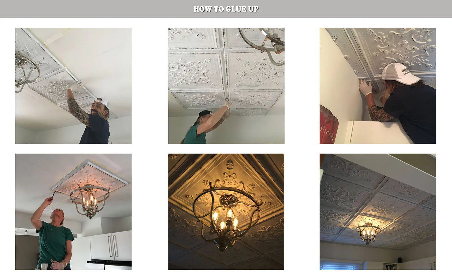 Ceiling Tiles Cafe Pub Restaurant Ceiling Panels Crackled White/Gold 10pcs