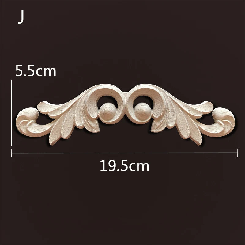 Decorative Wood Appliques Woodcarving Antique Onlays Mouldings Background Wall Decoration for Living Room Furniture Accessories