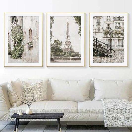 France Paris City Travel Landscape Posters and Prints Canvas Printing Wall Art Picture for Living Room Home Decor