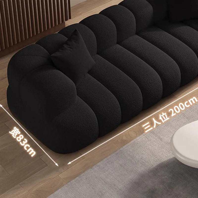 Black, Modern Living Room Sofa -Minimalist Lazy Luxury Living Sectional With European Appeal