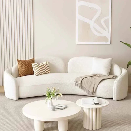 Lovely 1/2 Moon Living Room Sofas. Nordic Style Minimalist Lounge Lazy Modern Puffs Sofa Muebles.