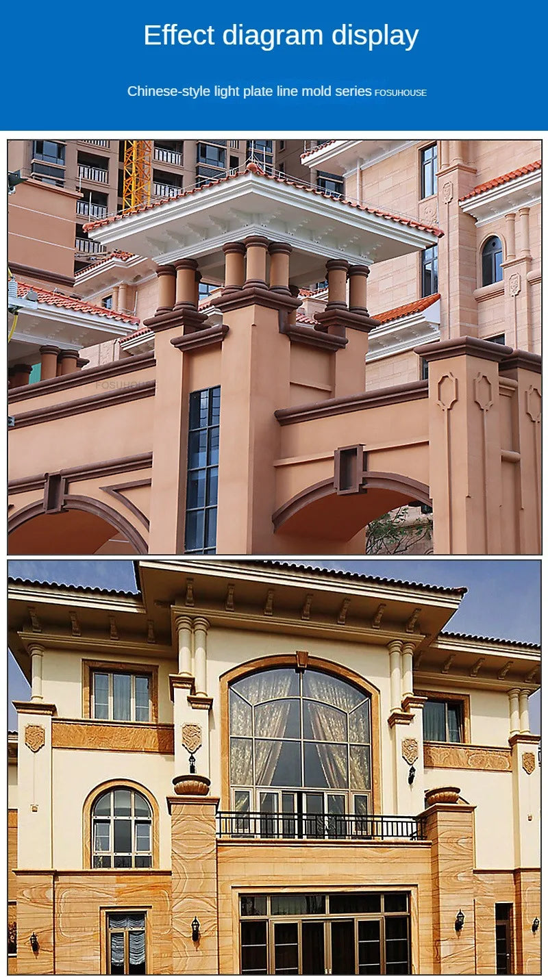 European Column Square Pier Column Head and Foot Mold for European Style Villa Gate Cast-in-place Cement Column Molds