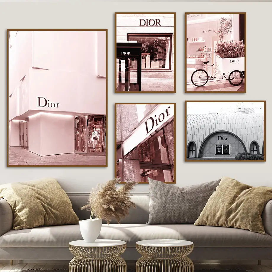 Fashion Luxury Paris Street Building, Car Wall Art Canvas, Painting Nordic Posters