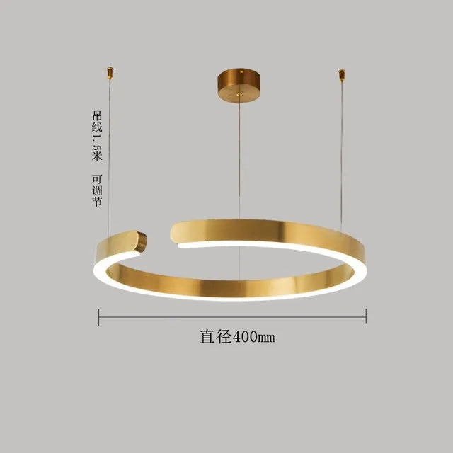 Modern C Ring Led Pendant Lamp Dimmable for Dining Living Room Center Table Bedroom Chandelier Home Decor Luxury Lusters Fixture