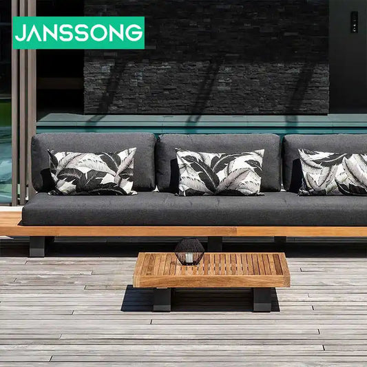 Designer High-End Anti-Corrosion Wooden Furniture Outdoor Waterproof Sofa for Courtyard Villa Hotel Terrace Sun Protected