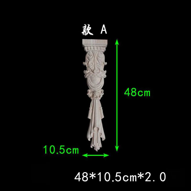 Wood carved appliques corners onlay decals for furniture flower decor Room decorations accessories Unpainted wood decal corner