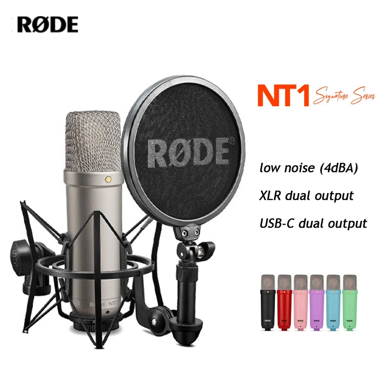 Rode NT1 Signature Series Microphone Upgraded Large Diaphragm Condenser Microphone for Vocal Recording, Dubbing, Live Broadcast