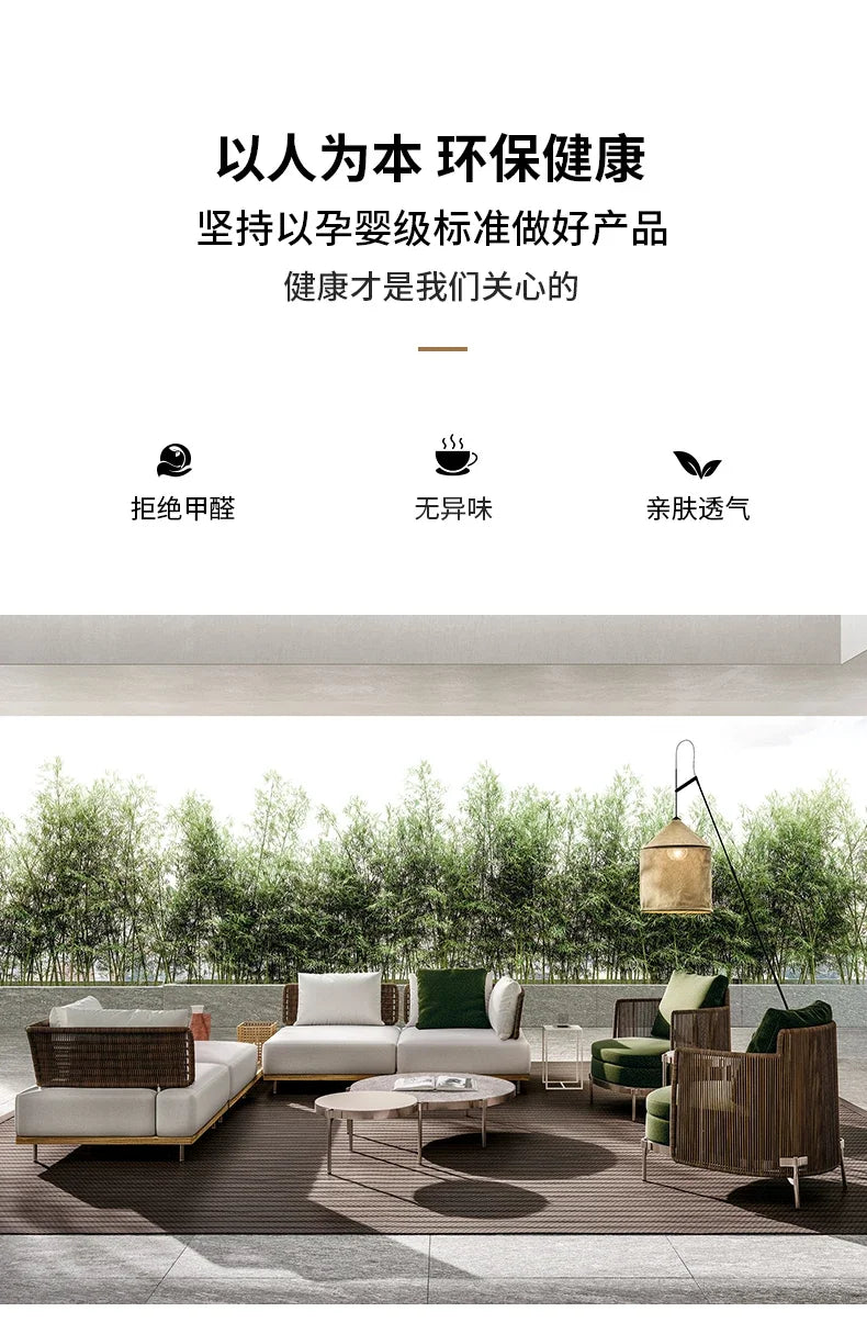 Outdoor Living 2 Person Sofa Complete Garden Lounge Room Sofas Street Luxury Furniture 1-person Modern Bed Balcony Sets Patio