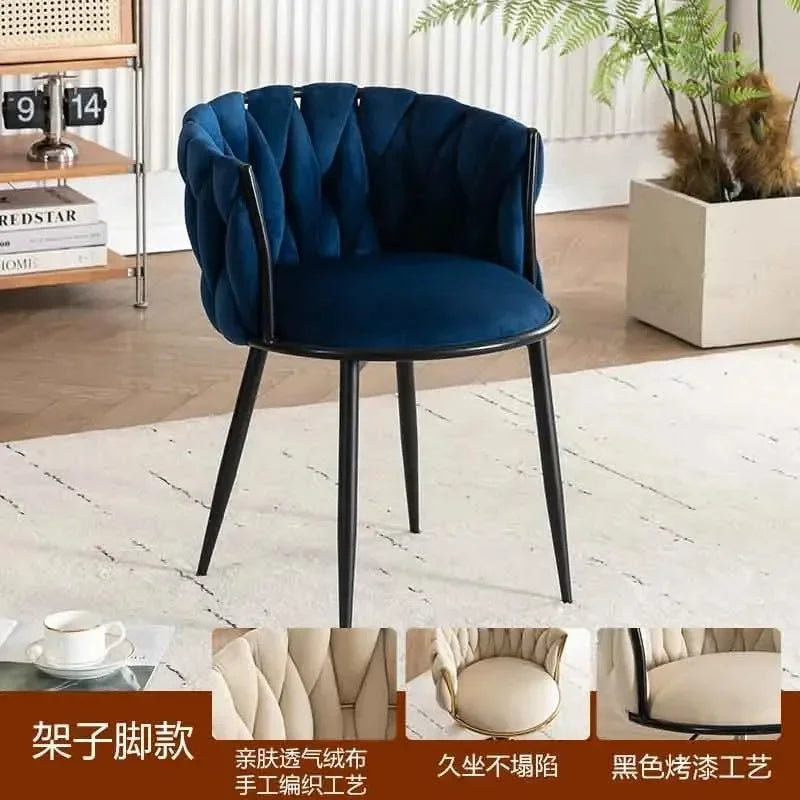 Italian Style Ladies Creative Bedroom Makeup Dressing Chair. Living Room Chair with Casters, Swivel, Backrest.