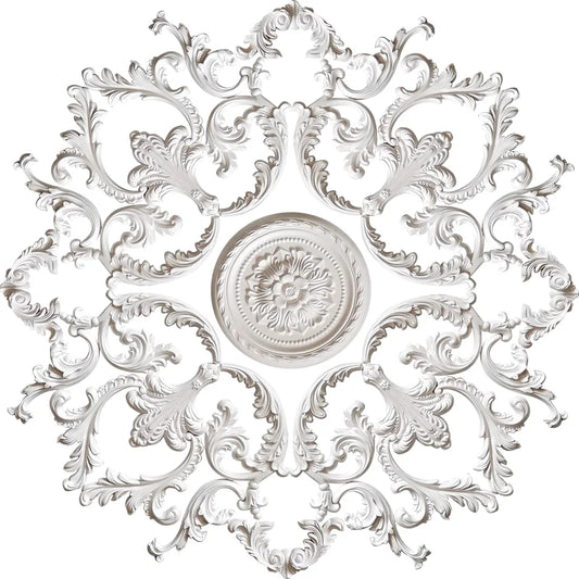 French Plaster Light-Weight Panel Parquet European Ceiling Chandelier Mount113 cm in diameter