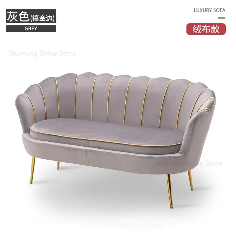 European Leisure Velvet Living Room Sofas Designer Balcony Lazy Single Sofa Double Sofa Bedroom Armchair Living Room Furniture