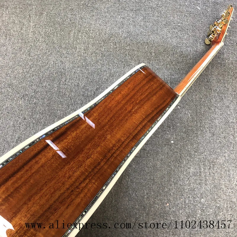 Luxury Acoustic Guitar with Koa Top, Sides and Back, Ebony Fingerboard, High Quality, 41 inch