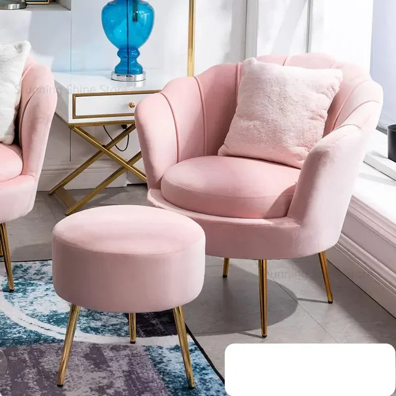 European Leisure Velvet Living Room Sofas Designer Balcony Lazy Single Sofa Double Sofa Bedroom Armchair Living Room Furniture