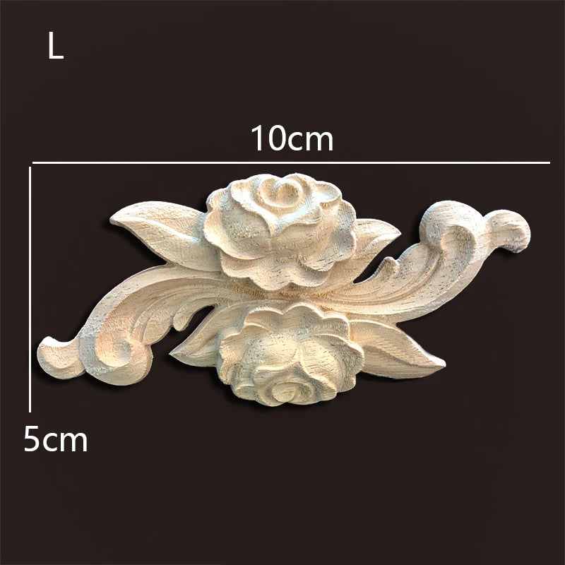 Wood carving onlays rose appliques Decals for wood furniture Antique home decor Wood furniture decoration Wood flower crafting