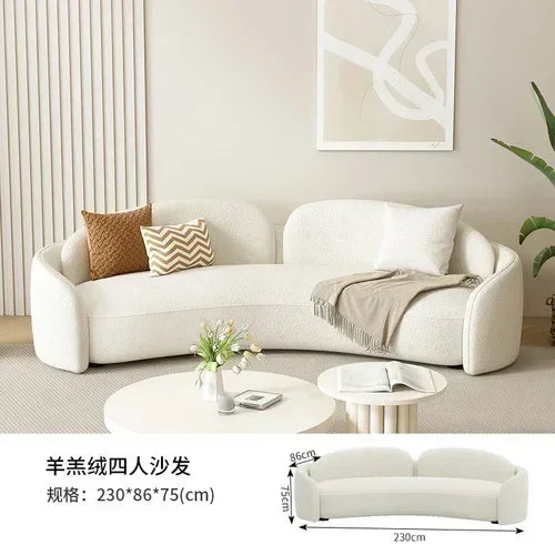 Lovely 1/2 Moon Living Room Sofas. Nordic Style Minimalist Lounge Lazy Modern Puffs Sofa Muebles.