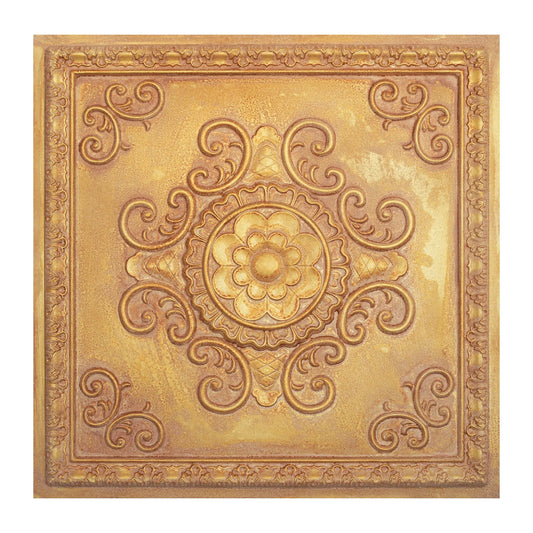 Vintage Pattern Tin ceiling Tiles Suspended wall panels Decorative ceiling panels 10pcs PL08 Vintage brown gold PAINTSDECOR