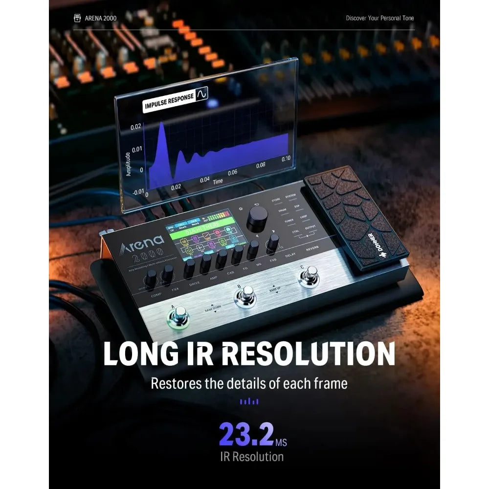 Donner Arena 2000 Multi-effect Pedal 278 Effects IR AMP Drum Looper MIDI In Effector with Softwear APP for Electric Guitar