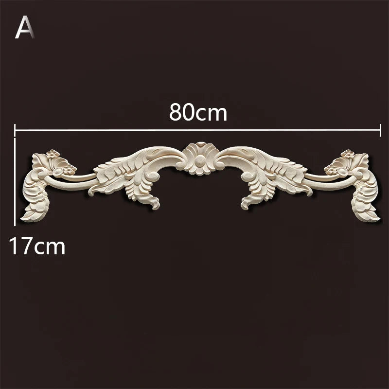 Wood Appliques Molding Carved Decal Corner Onlay Room Decor Item for Home Decoration Furniture Cabinet Orietal Flower Crafting