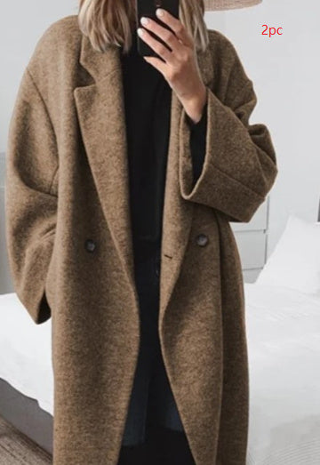 Women's Multi-color Multi-size Woollen Trench Coat.